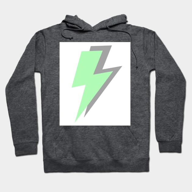 Mint Green and Grey, Lightning Bolts Hoodie by OneThreeSix